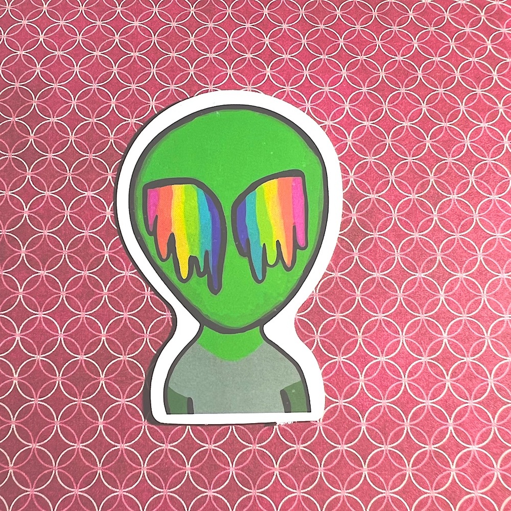 Can’t Feel My Face Alien ET EBE Traveler Star Person Space People Single Sticker